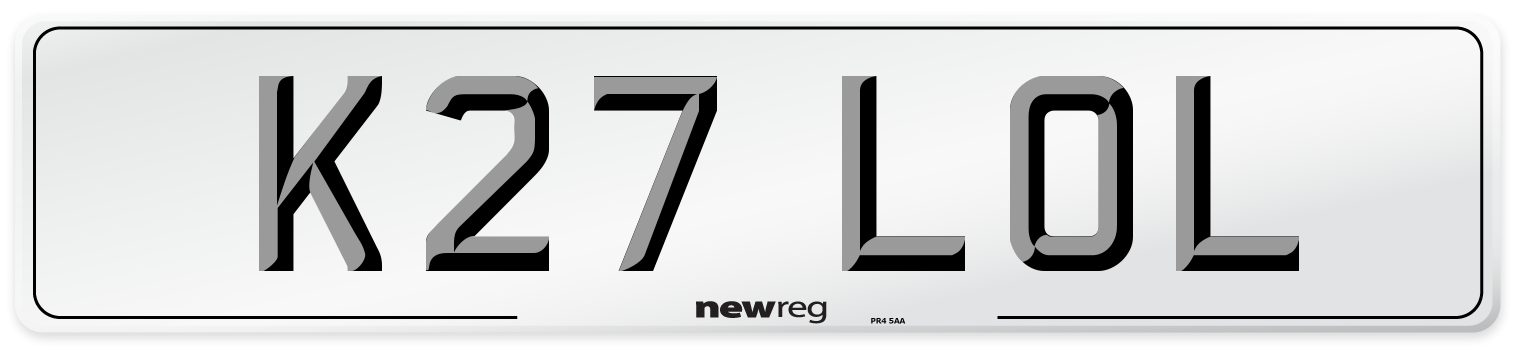 K27 LOL Front Number Plate