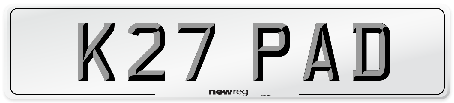 K27 PAD Front Number Plate