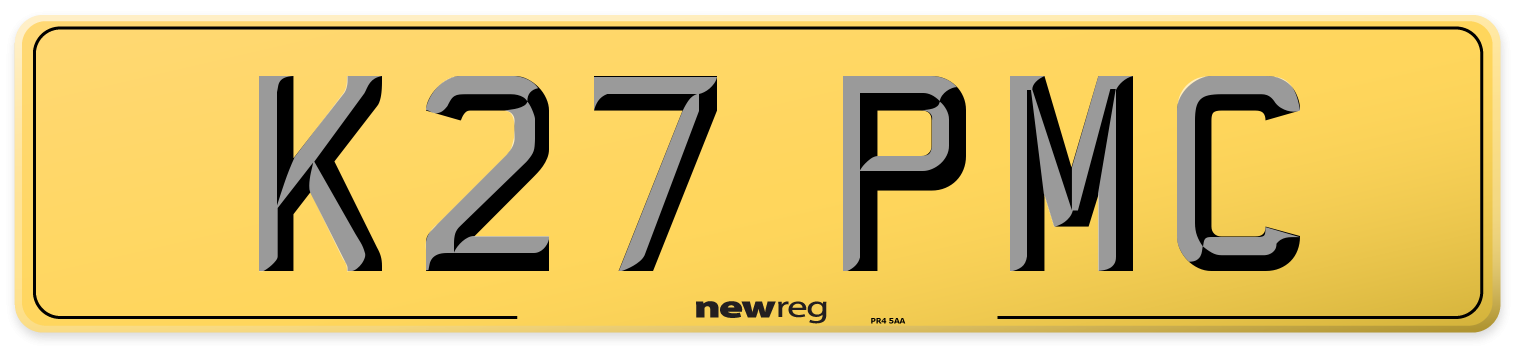 K27 PMC Rear Number Plate