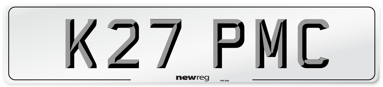 K27 PMC Front Number Plate