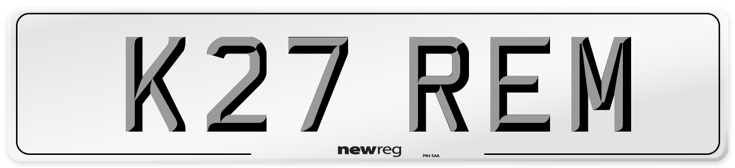 K27 REM Front Number Plate