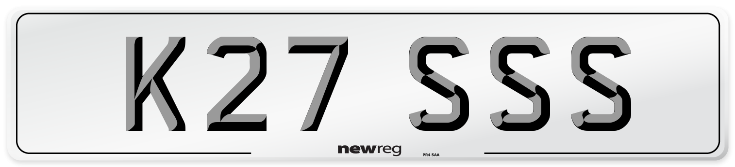 K27 SSS Front Number Plate