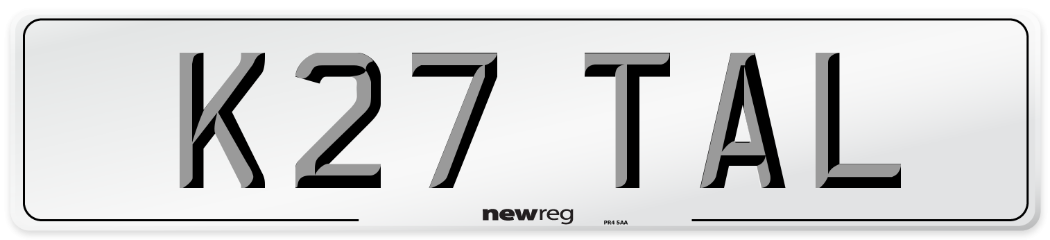 K27 TAL Front Number Plate