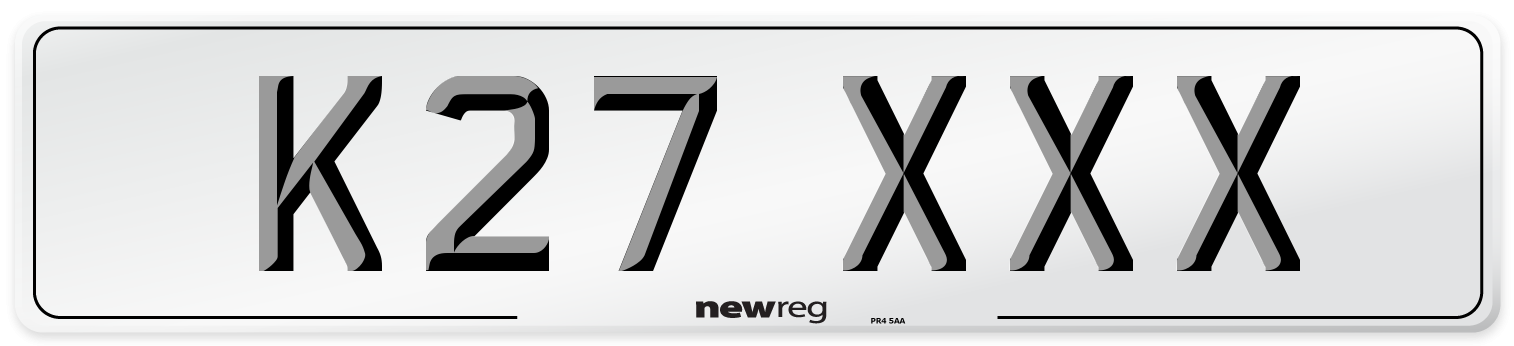 K27 XXX Front Number Plate
