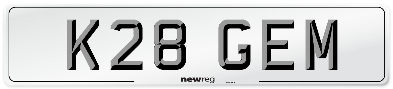 K28 GEM Front Number Plate