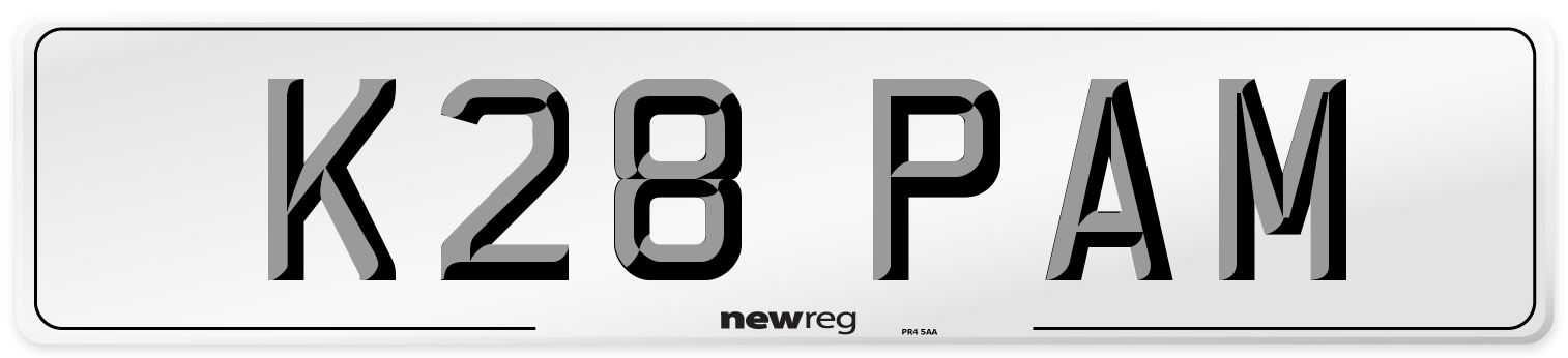 K28 PAM Front Number Plate