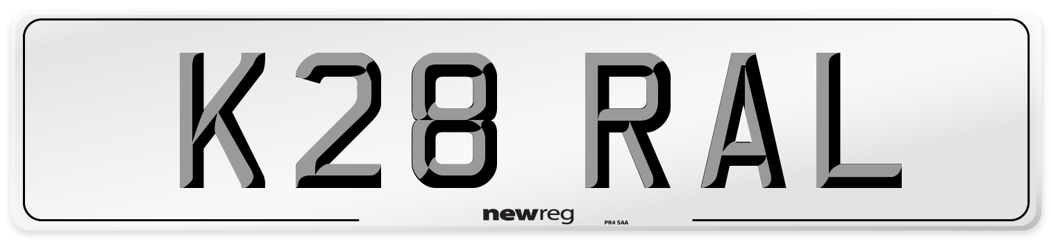 K28 RAL Front Number Plate
