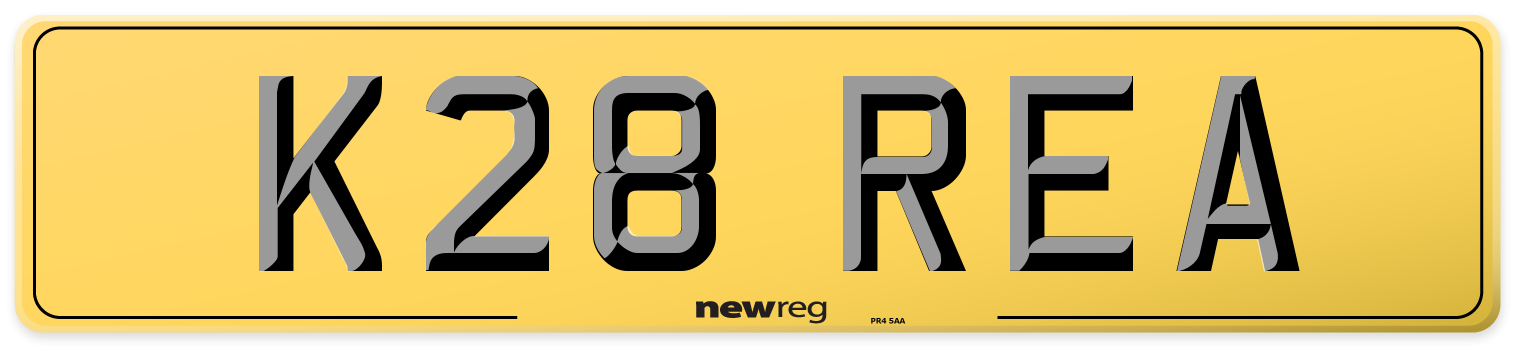 K28 REA Rear Number Plate