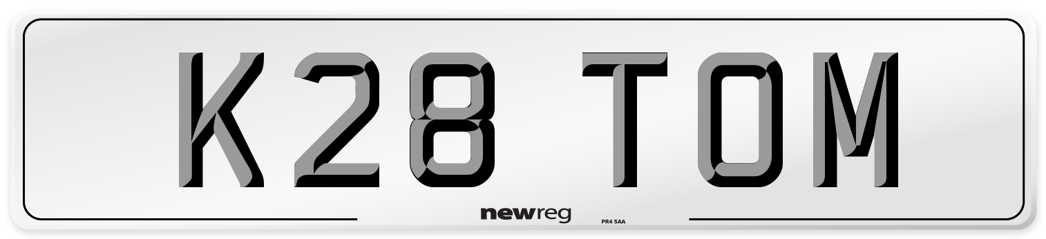 K28 TOM Front Number Plate