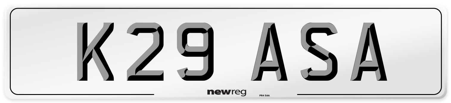 K29 ASA Front Number Plate