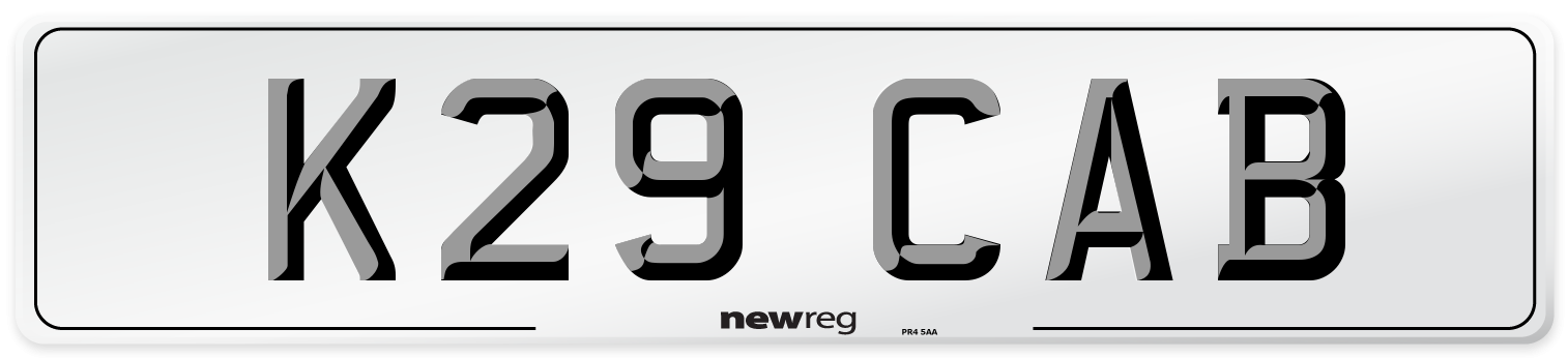 K29 CAB Front Number Plate