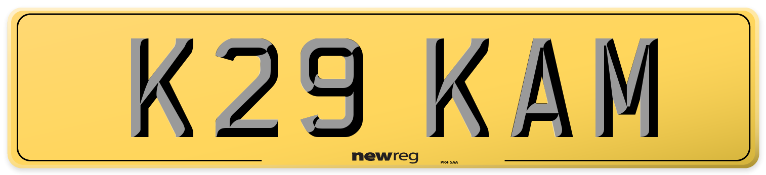 K29 KAM Rear Number Plate