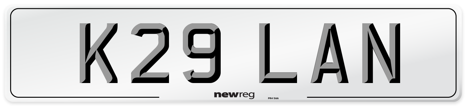 K29 LAN Front Number Plate