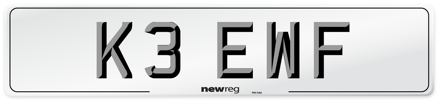 K3 EWF Front Number Plate