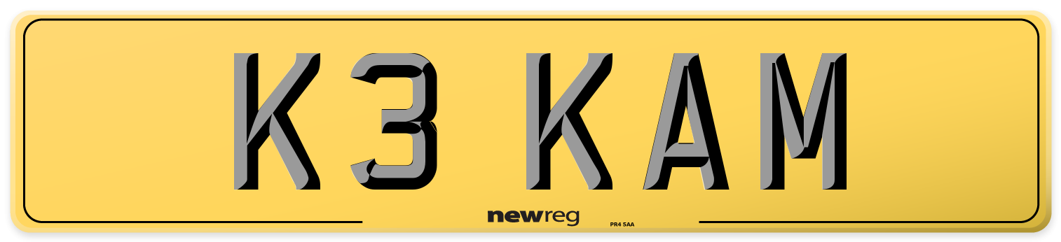 K3 KAM Rear Number Plate