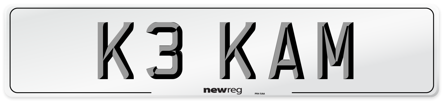 K3 KAM Front Number Plate