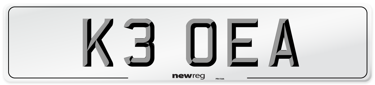 K3 OEA Front Number Plate