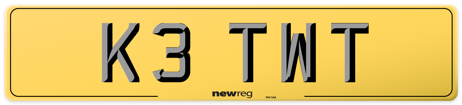 K3 TWT Rear Number Plate