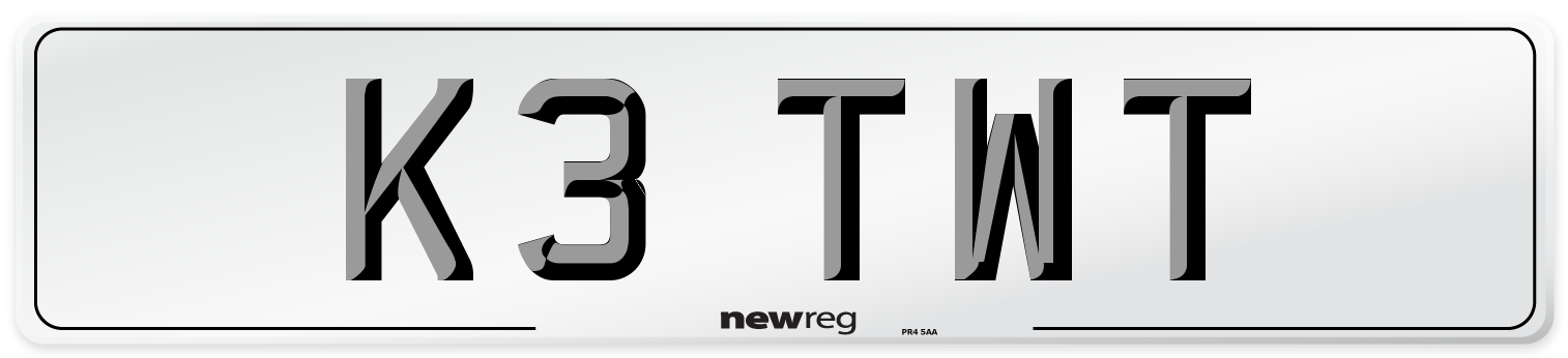 K3 TWT Front Number Plate