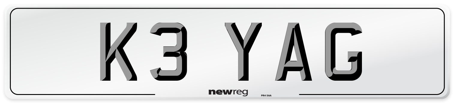 K3 YAG Front Number Plate