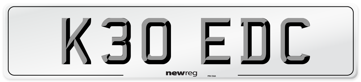 K30 EDC Front Number Plate