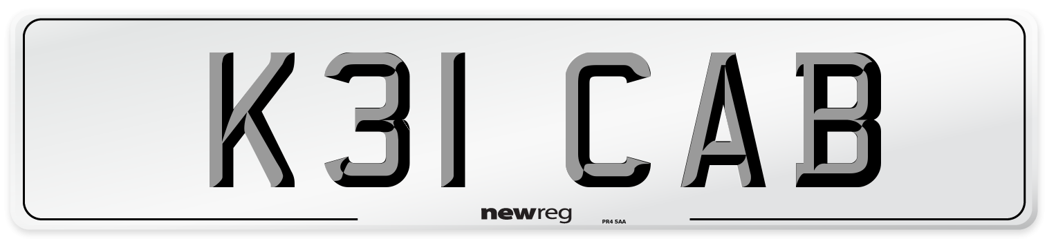 K31 CAB Front Number Plate
