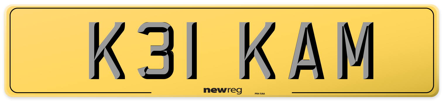 K31 KAM Rear Number Plate