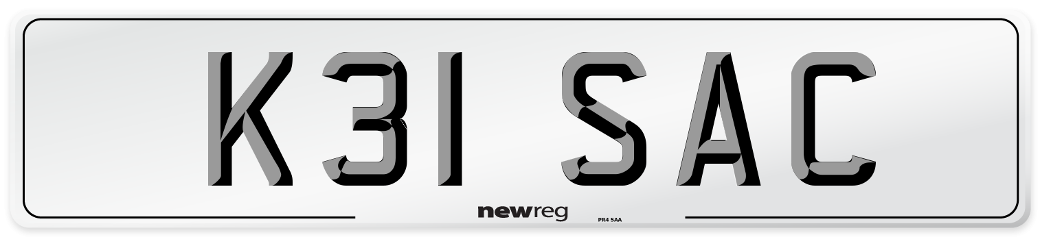 K31 SAC Front Number Plate