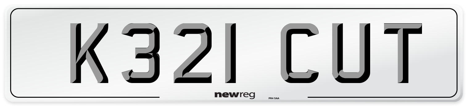 K321 CUT Front Number Plate