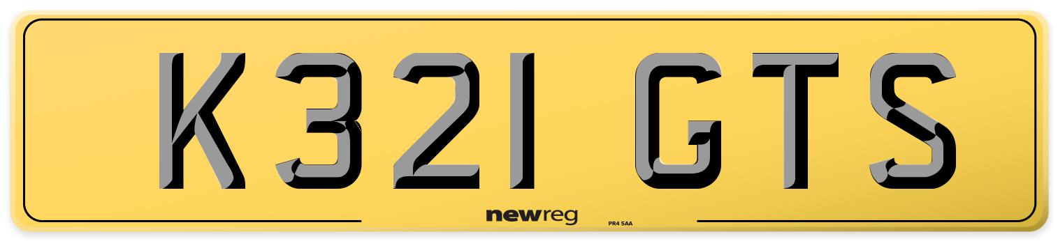 K321 GTS Rear Number Plate