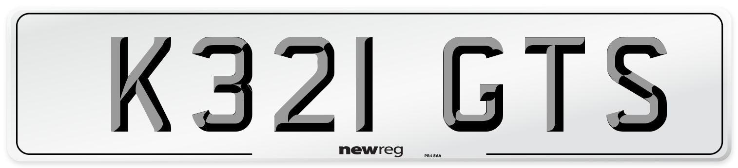 K321 GTS Front Number Plate