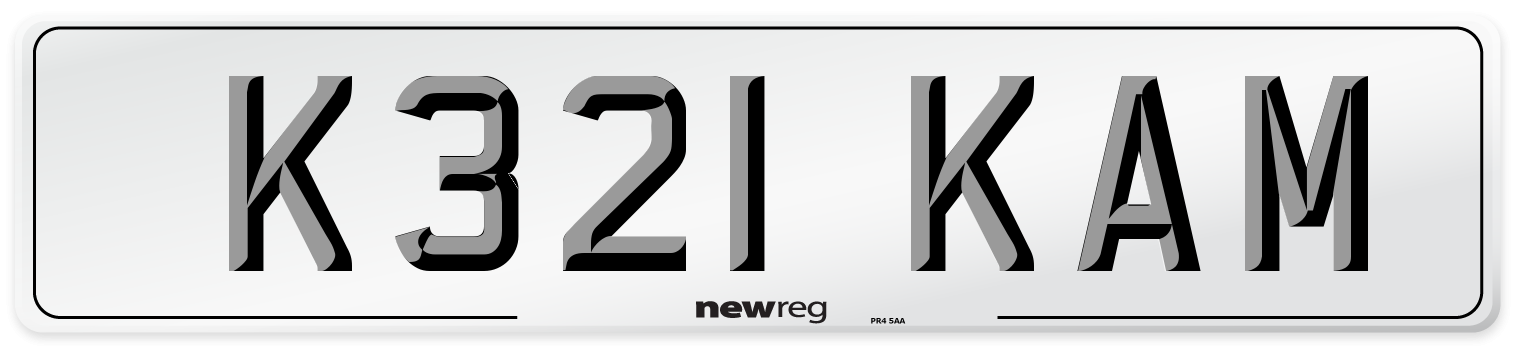 K321 KAM Front Number Plate