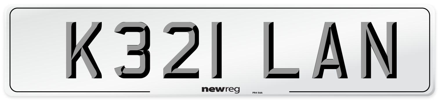 K321 LAN Front Number Plate