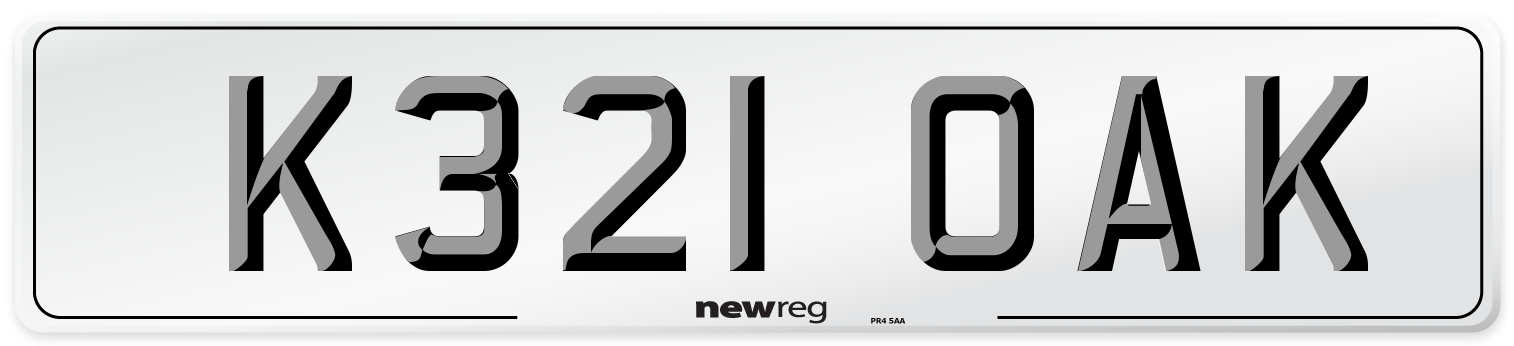 K321 OAK Front Number Plate