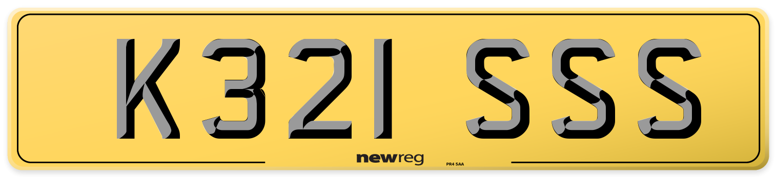 K321 SSS Rear Number Plate