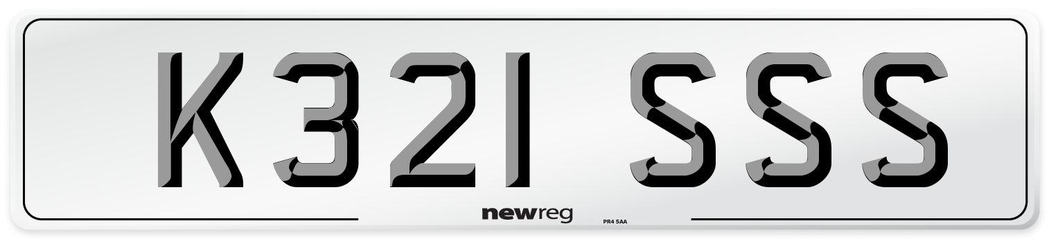 K321 SSS Front Number Plate