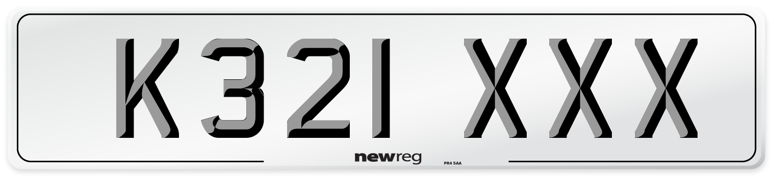 K321 XXX Front Number Plate