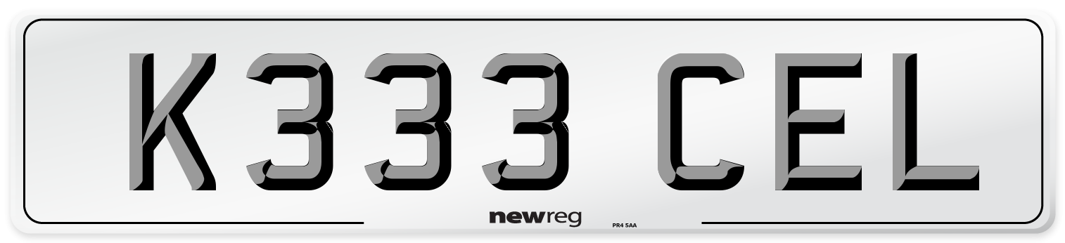 K333 CEL Front Number Plate