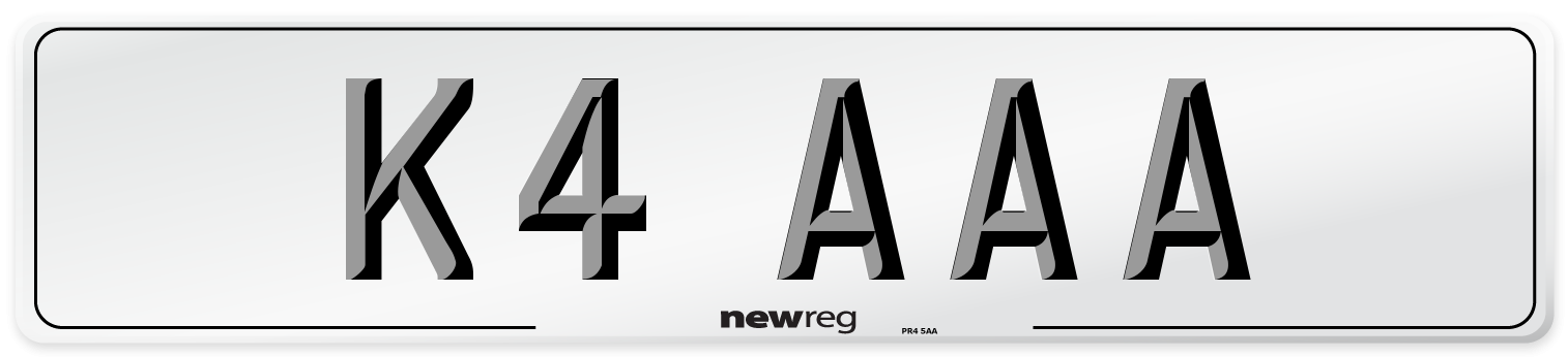 K4 AAA Front Number Plate