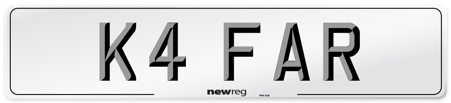 K4 FAR Front Number Plate