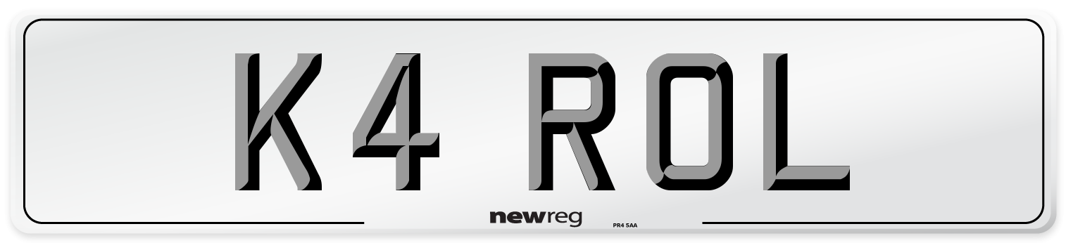 K4 ROL Front Number Plate