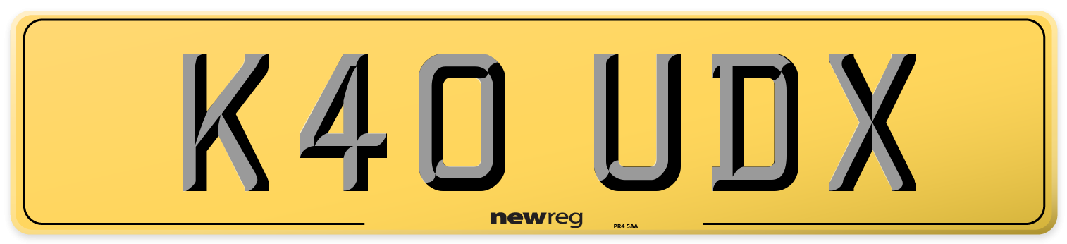 K40 UDX Rear Number Plate
