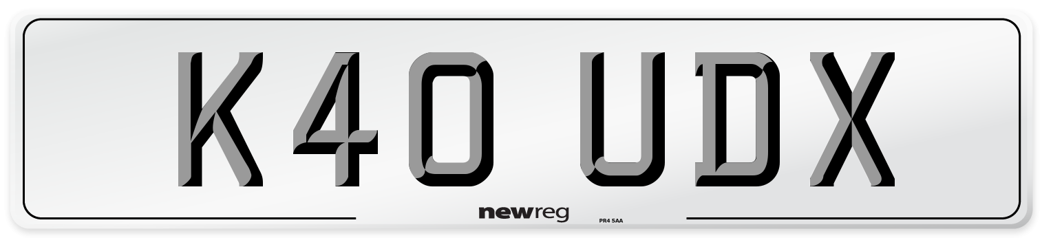 K40 UDX Front Number Plate