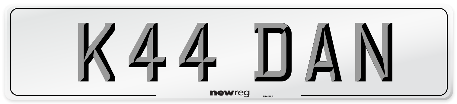 K44 DAN Front Number Plate
