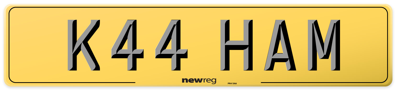 K44 HAM Rear Number Plate