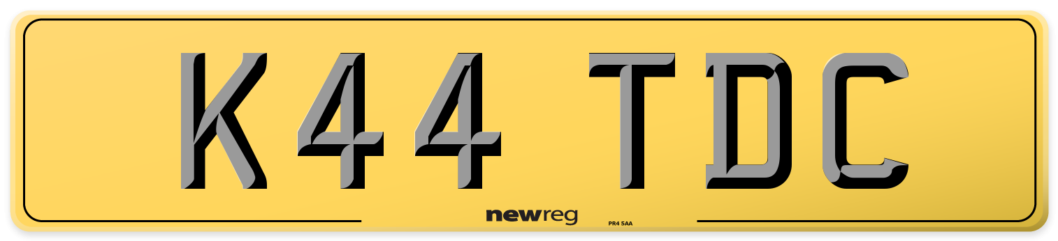K44 TDC Rear Number Plate