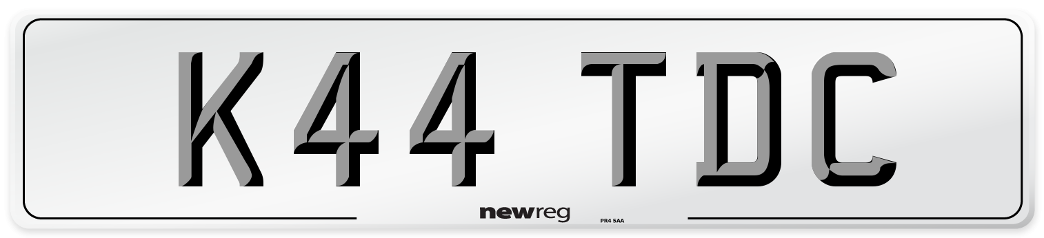 K44 TDC Front Number Plate