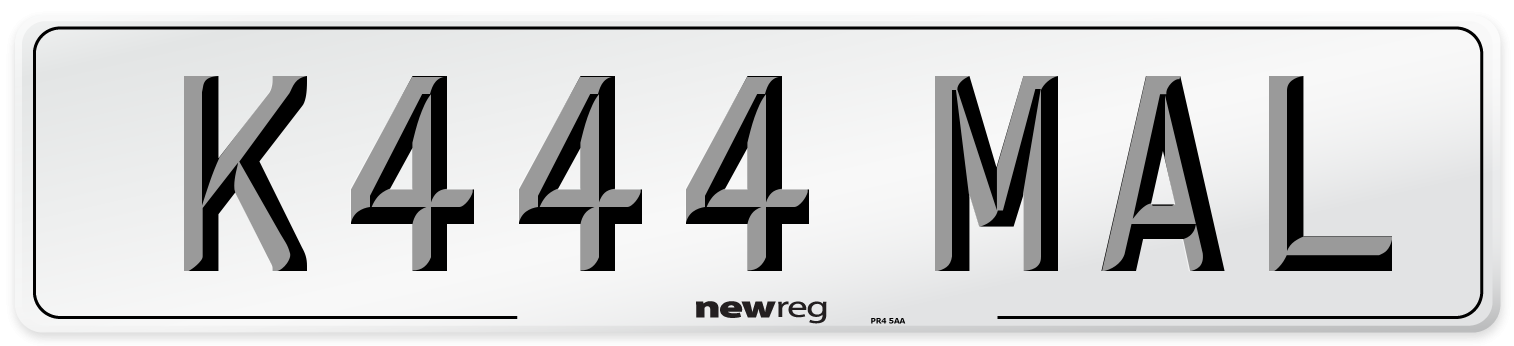 K444 MAL Front Number Plate