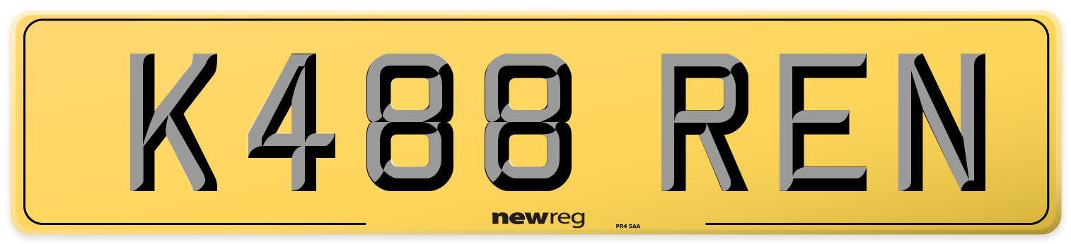 K488 REN Rear Number Plate
