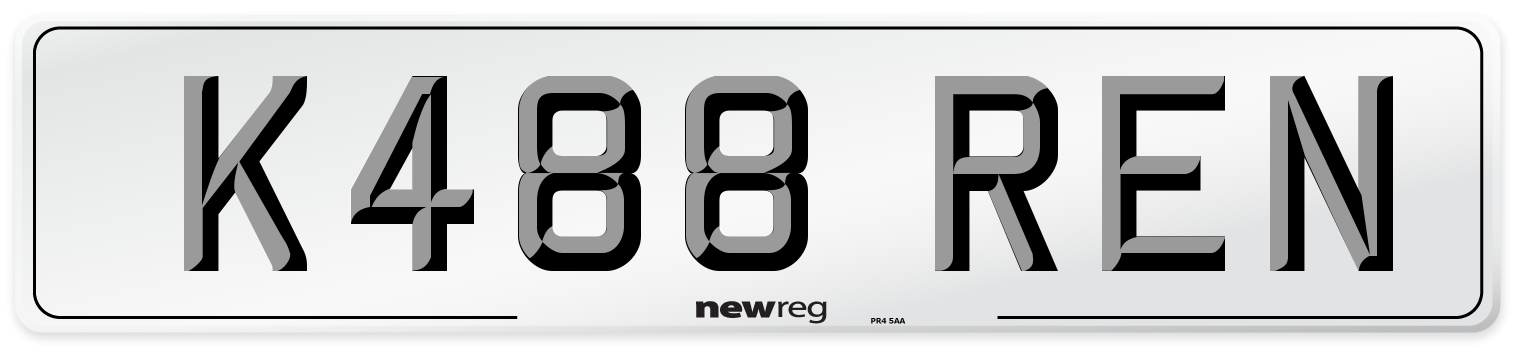 K488 REN Front Number Plate